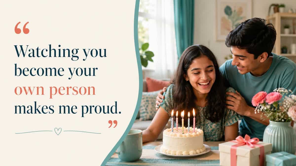 Brother celebrating his sister and feeling proud of the person she became