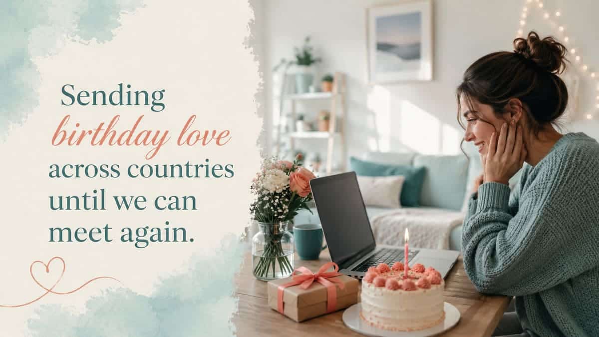 Long distance birthday message sent to a sister living in another country