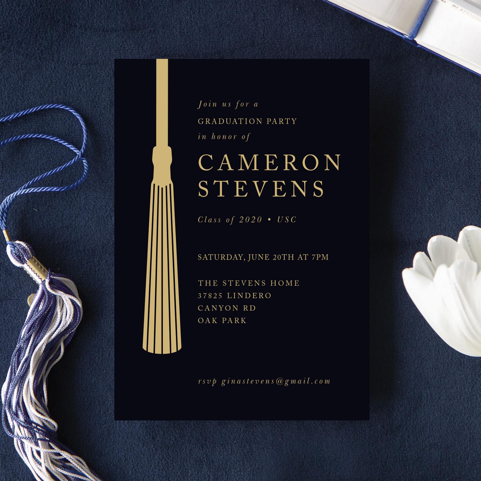 Navy Velvet6 - Find Some Useful Tips on College Graduation Announcements & Invitations