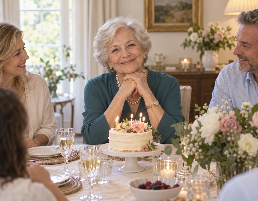 Mother celebrating a milestone birthday