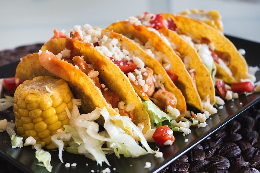 cheese chicken sweetcorn tacos