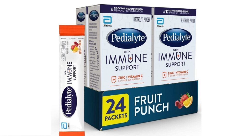 pedialyte electrolyte water with zero sugar fruit punch