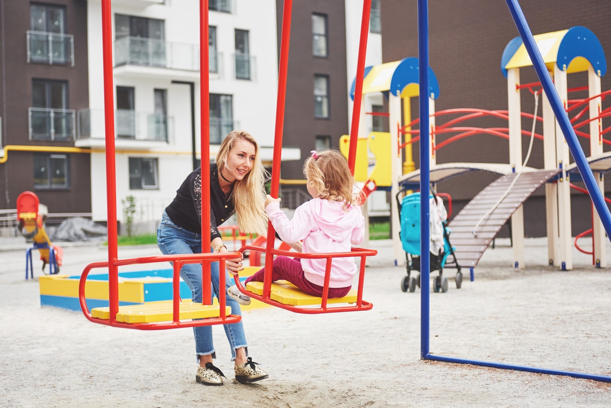 mother with child on the playground