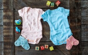 baby clothing in pink and blue