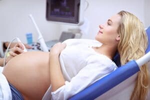 pregnant woman on ultrasound