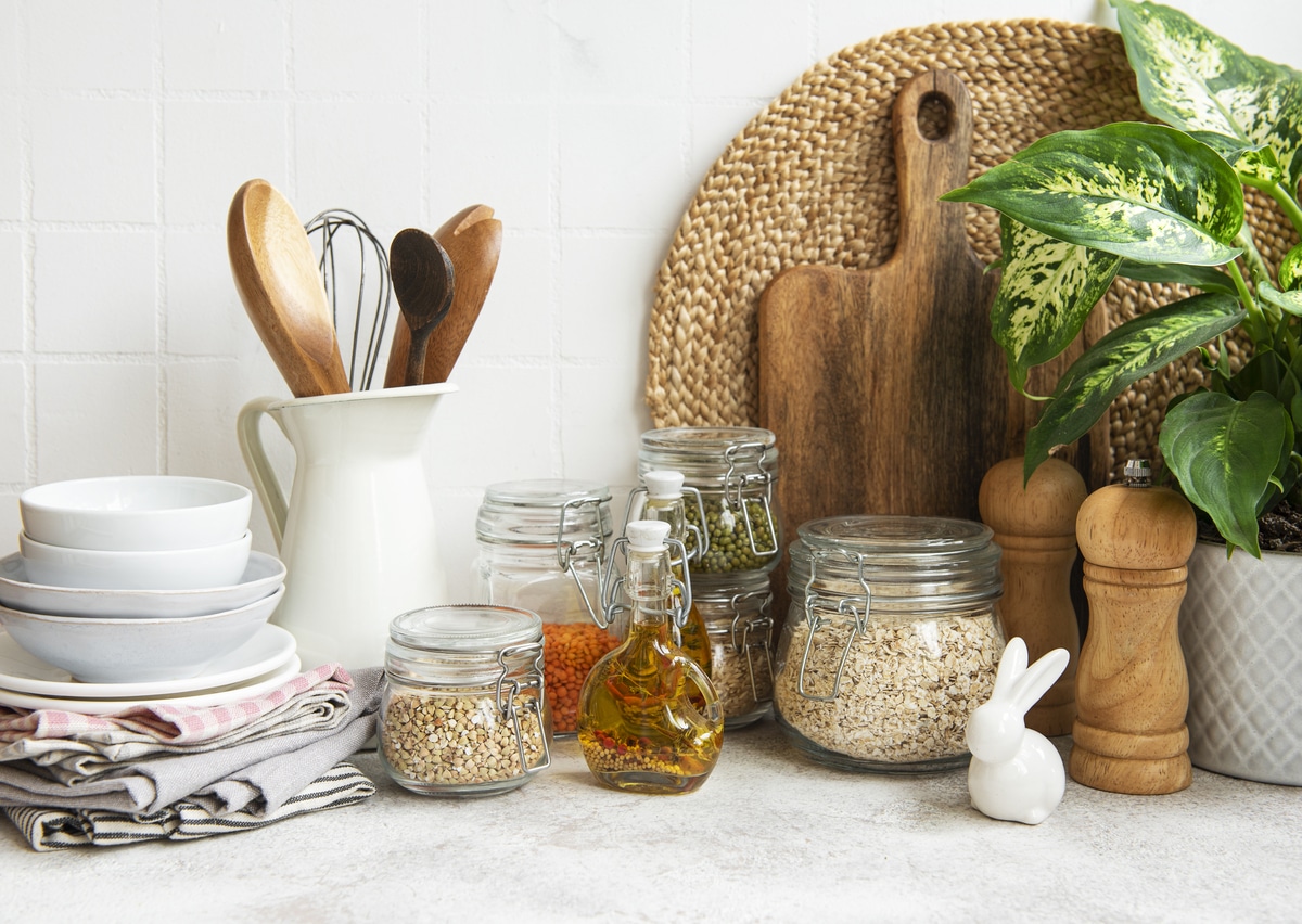 kitchen utensils, tools and dishware on on the background white