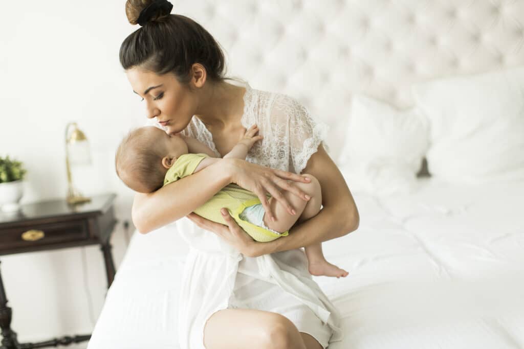 young woman with baby girl