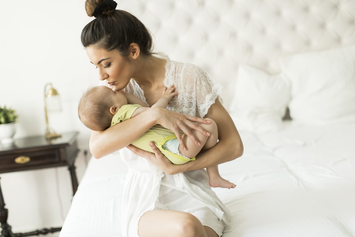 young woman with baby girl