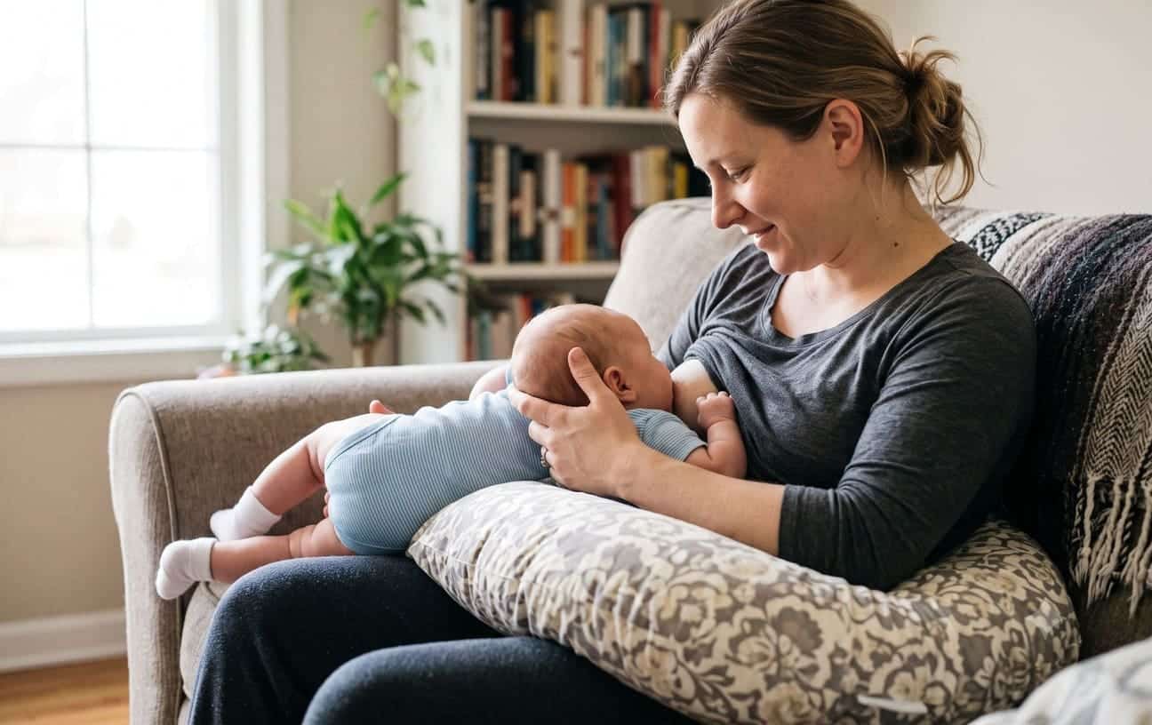 Rugby or football breastfeeding hold