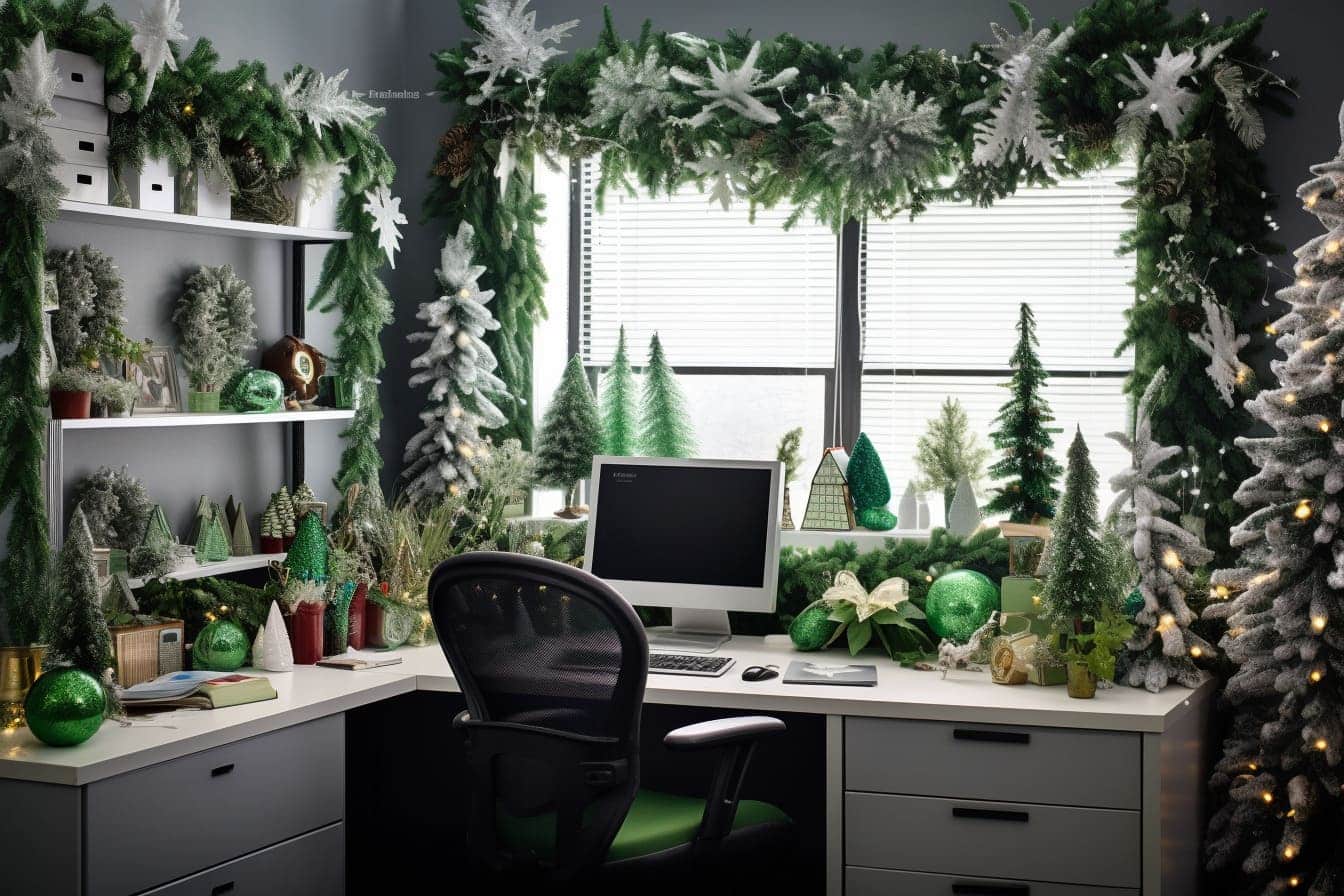 transform your cubicle into a festive winter wonderlan
