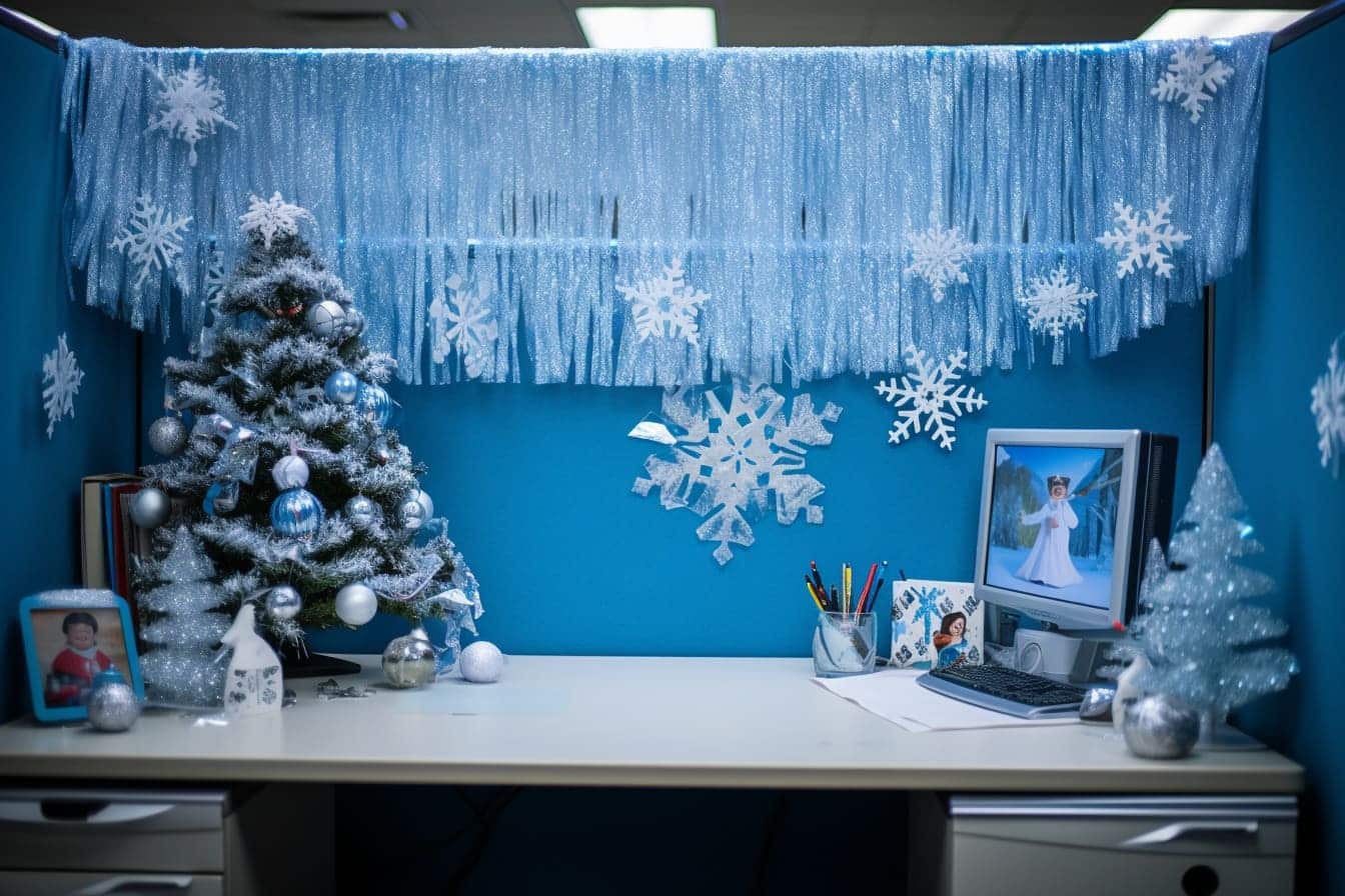 transform your cubicle into a winter wonderland with a