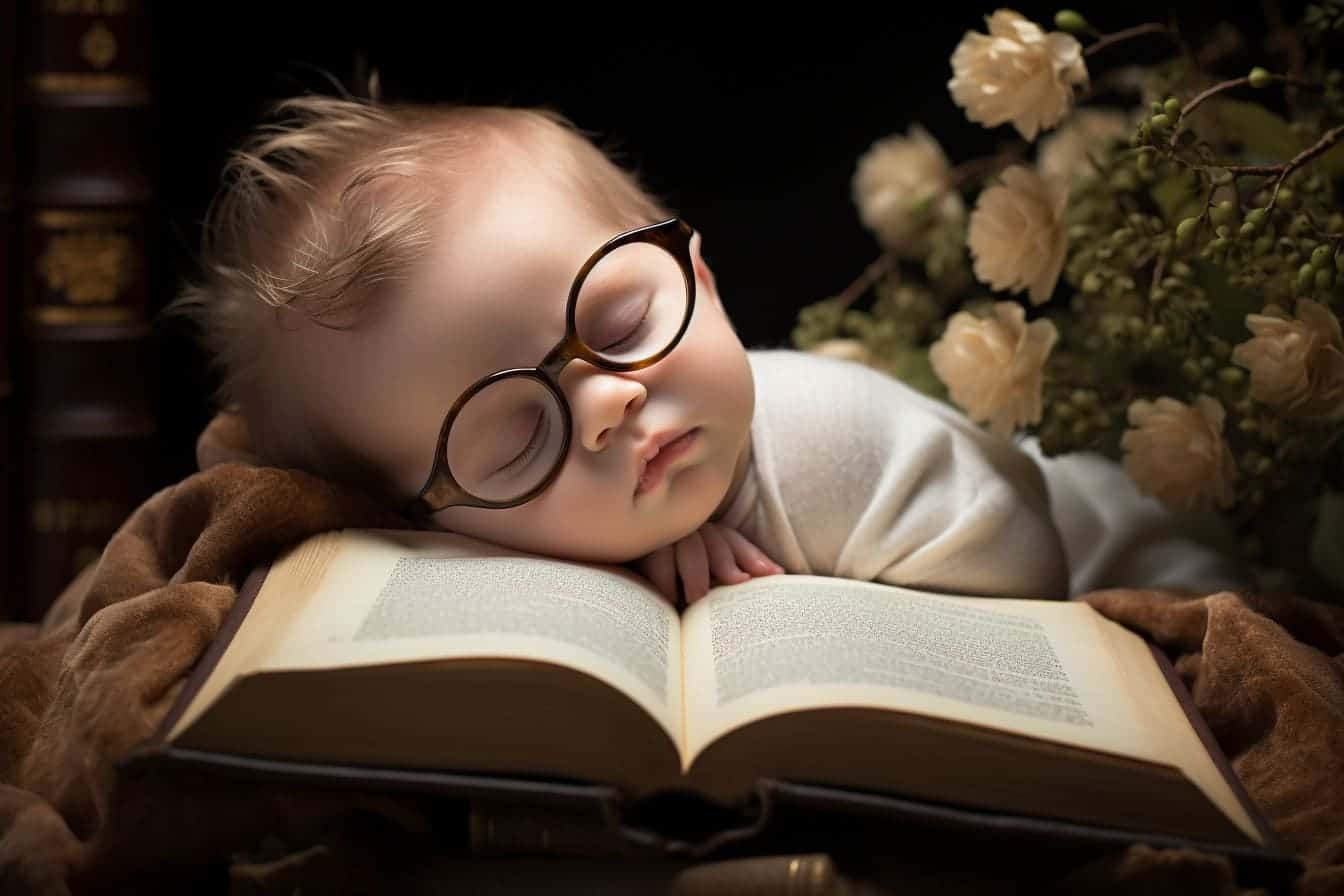 manishq1 newborn baby wearing glasses laying down inside his bo a17bcd1c a4ed 42b8 a080 1043b827277c