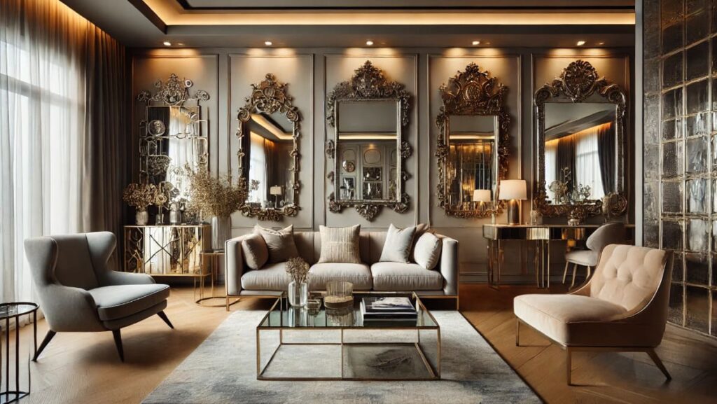 blending antique mirrors into contemporary spaces