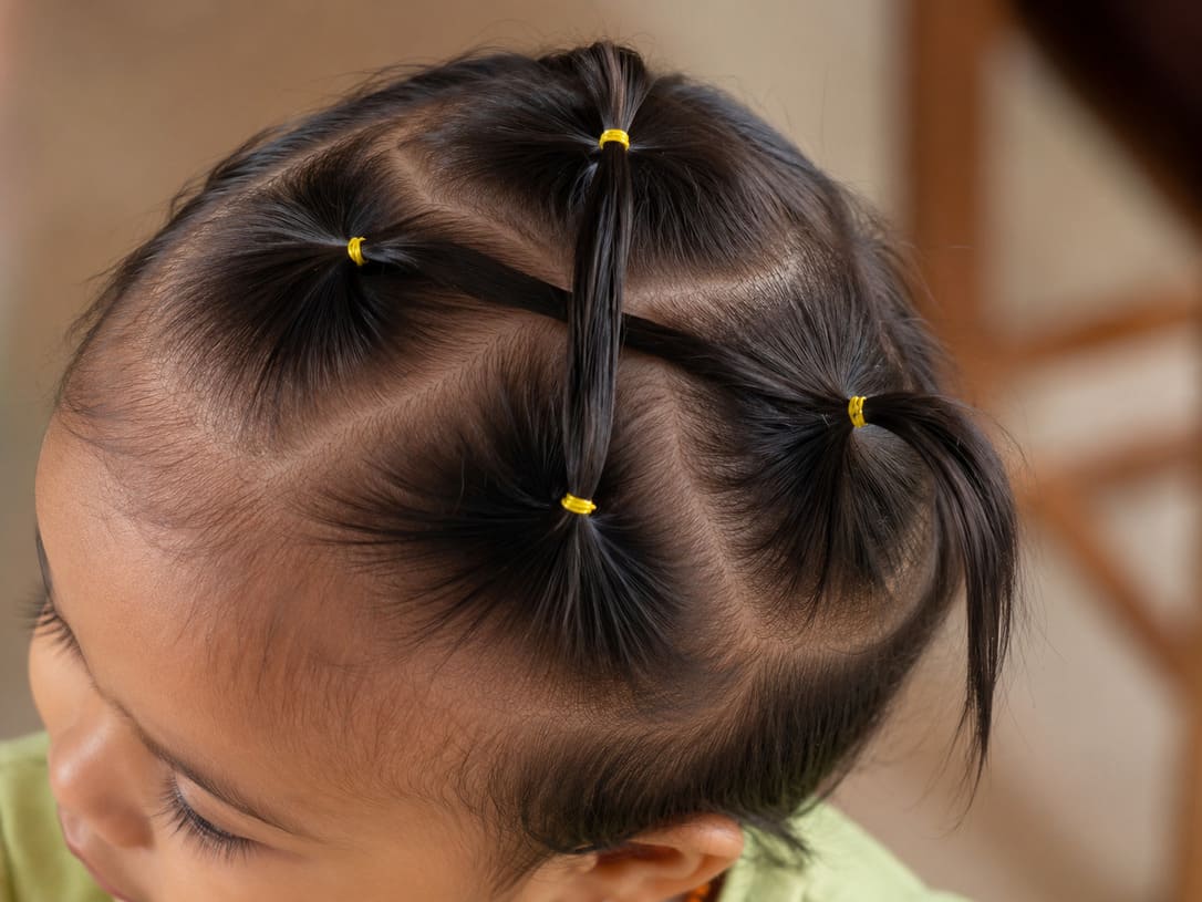2 Ponytails on One Side