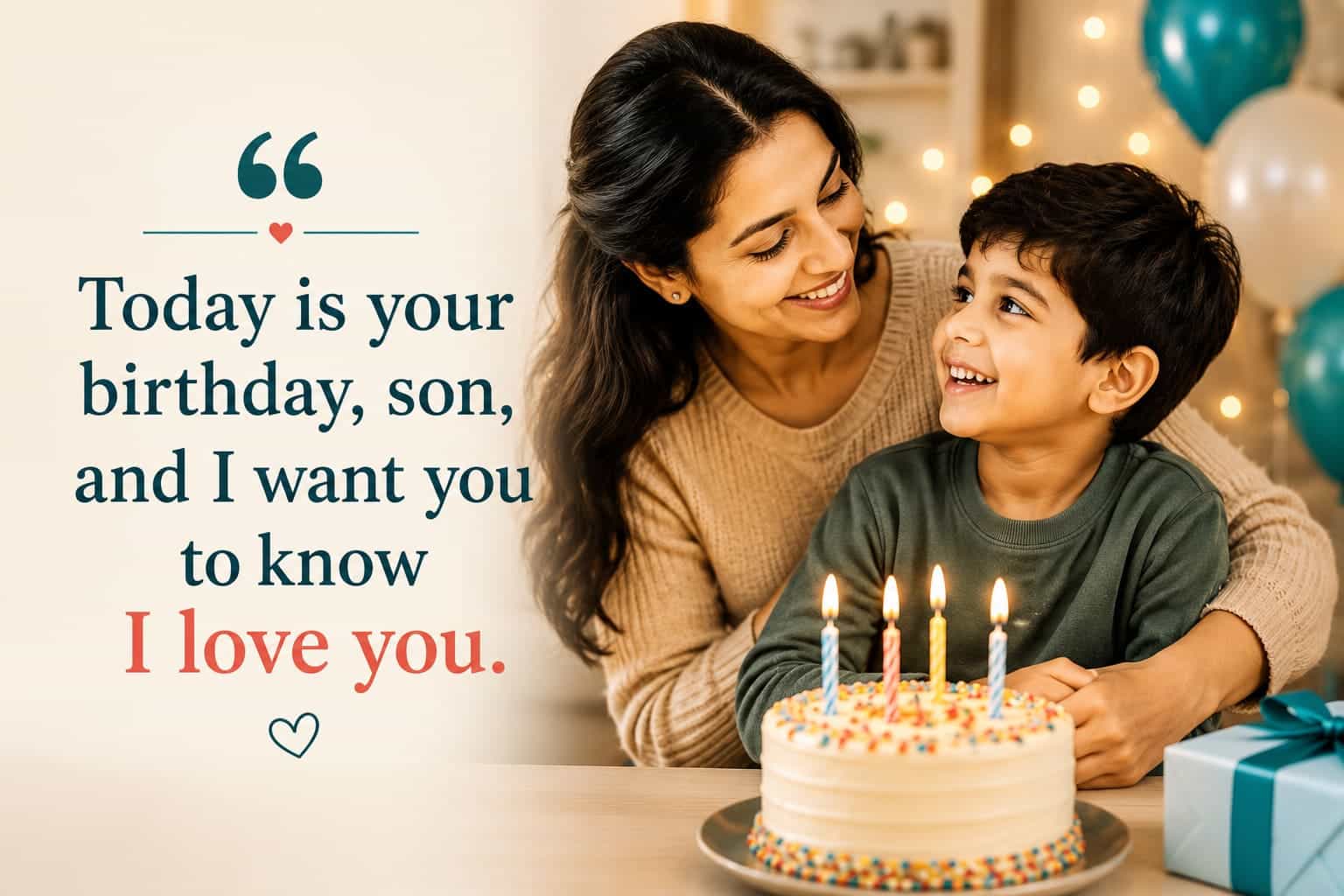 Short birthday Status for son with a parent and son celebrating together