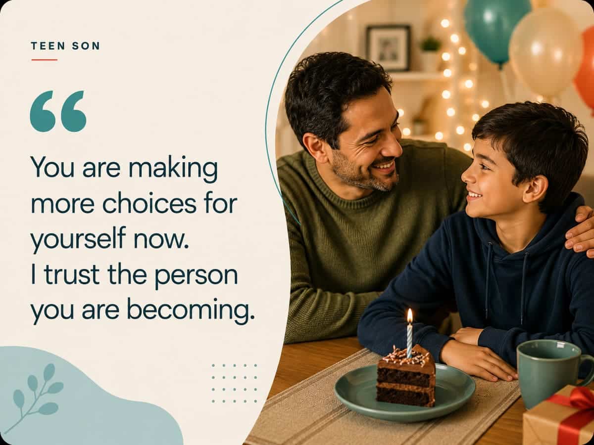 Birthday Status for a teenage son celebrating with his parent