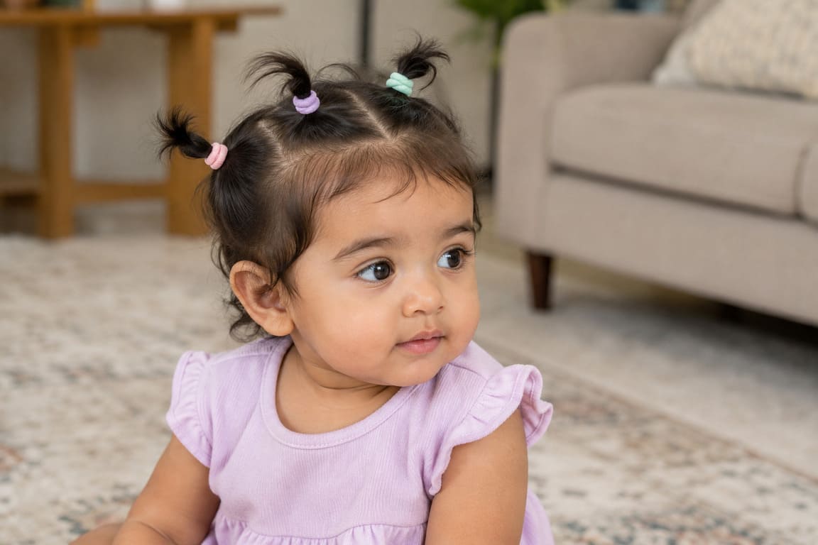 Three Mini Top Ponytails
