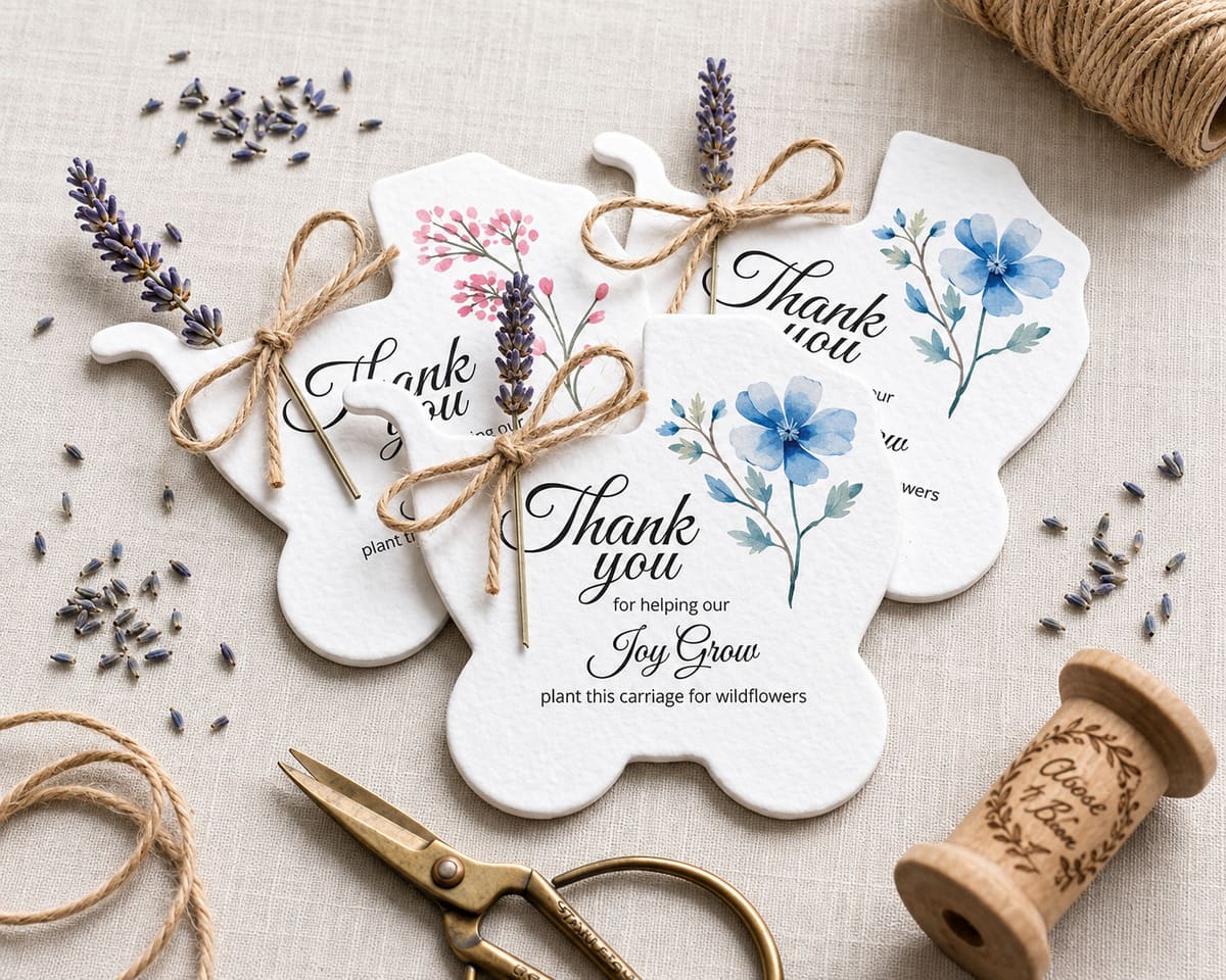 eco friendly seed paper gender reveal keepsakes