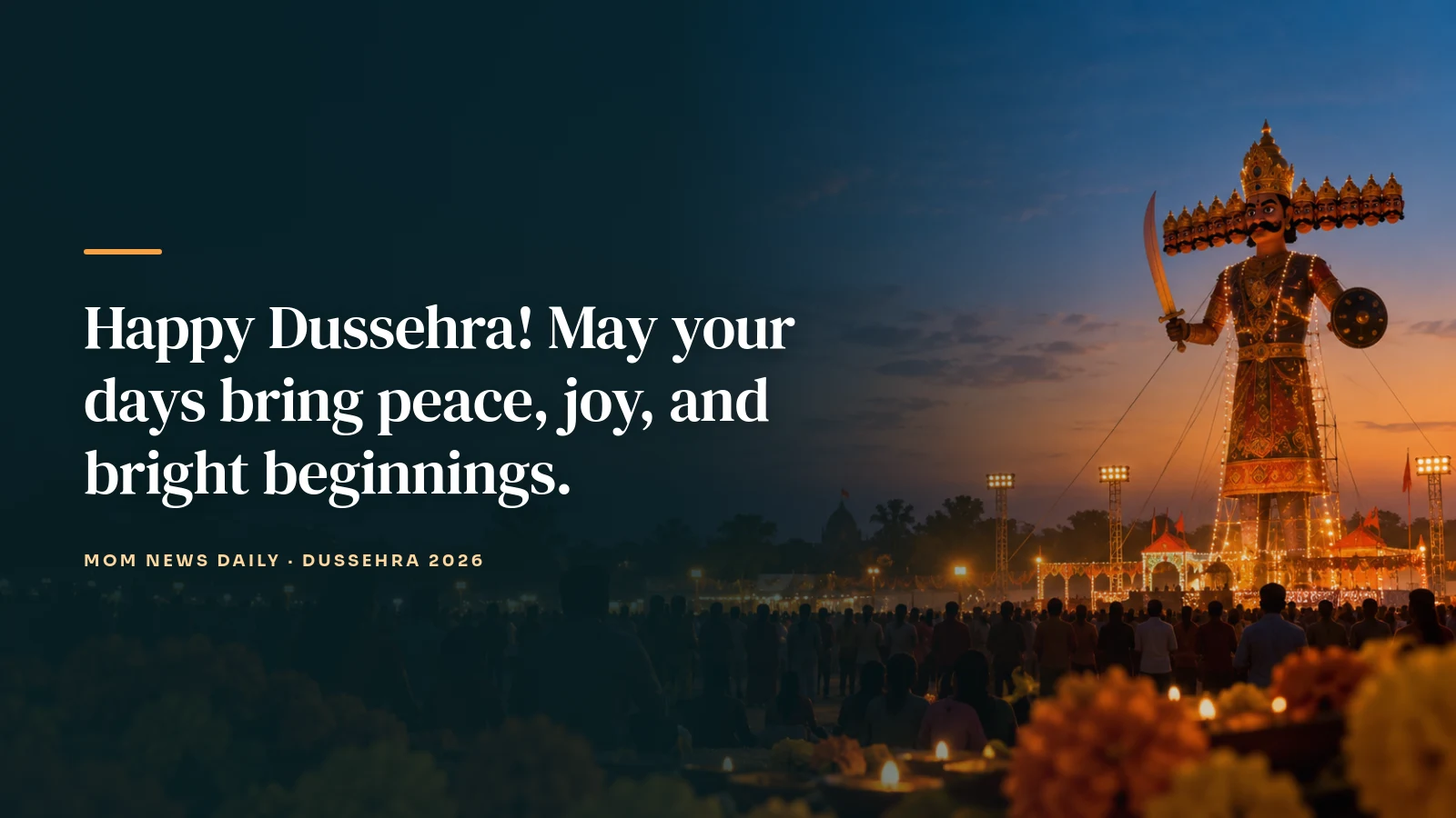Happy Dussehra! May your days bring peace, joy, and bright beginnings.