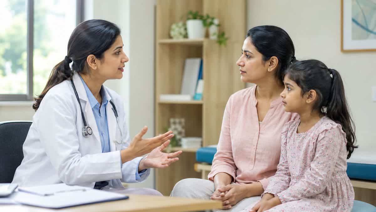 Parent discussing repeated childhood infections with a pediatrician