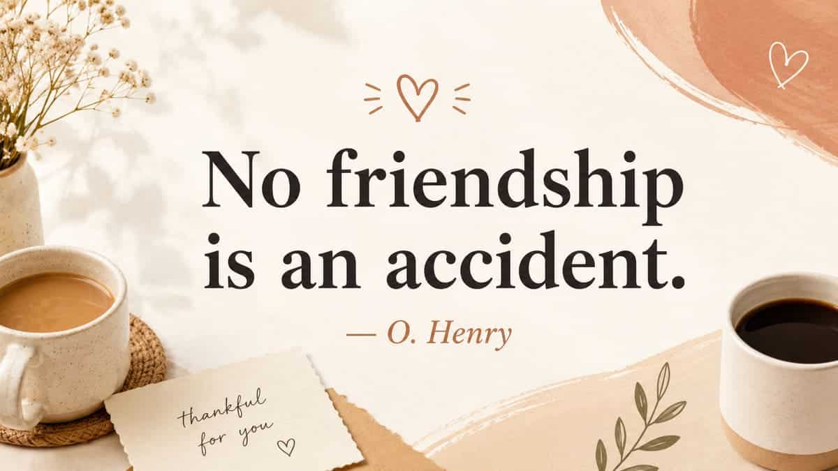No friendship is an accident. - O. Henry