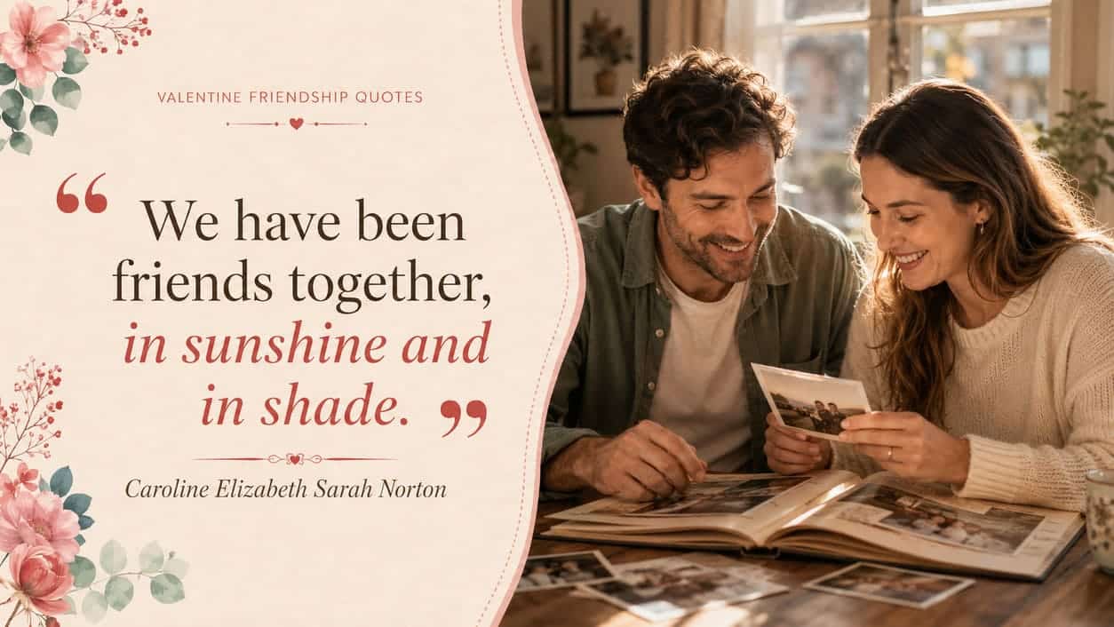 We have been friends together, in sunshine and in shade. - Caroline Elizabeth Sarah Norton
