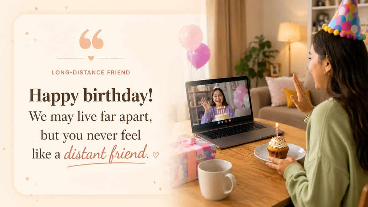 Happy birthday! We may live far apart, but you never feel like a distant friend.