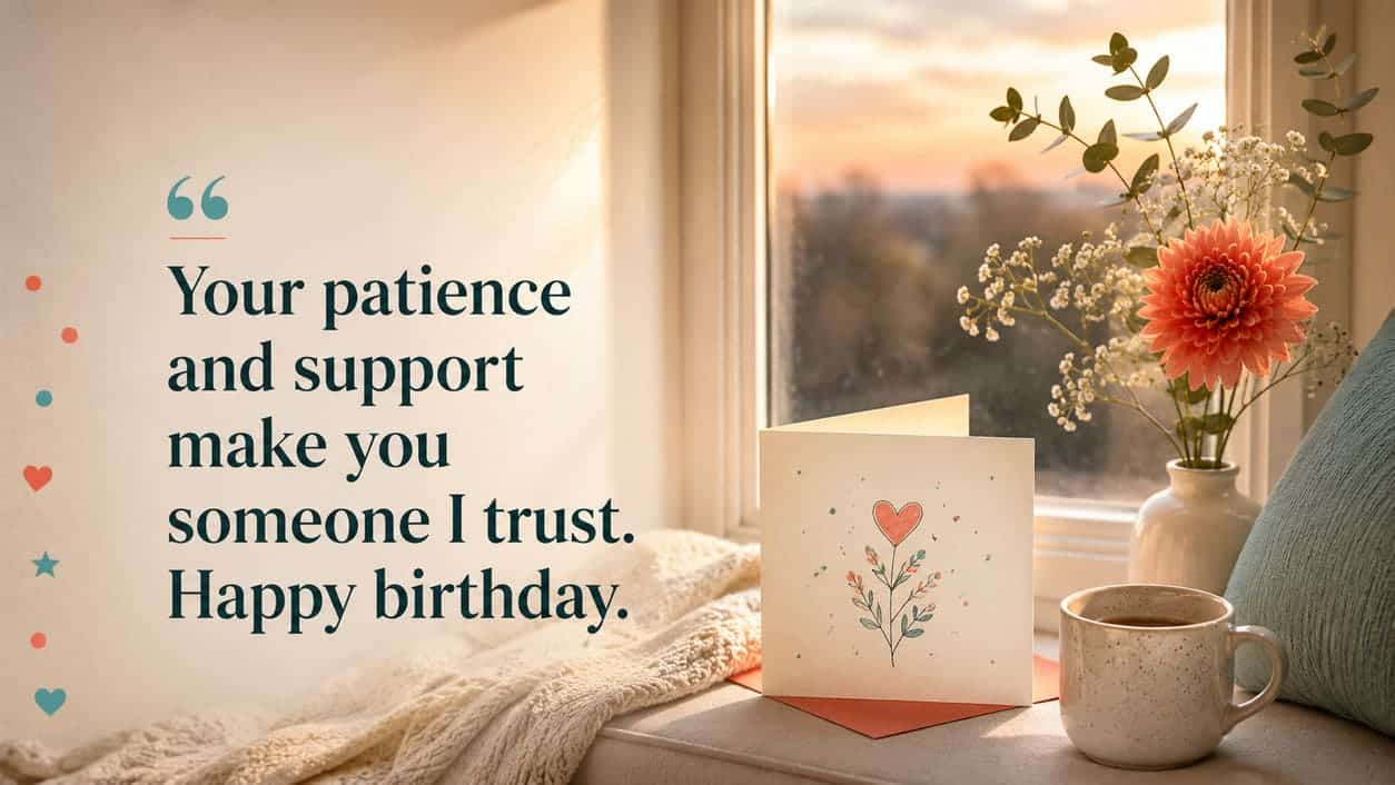 A quiet window seat holds an open message card in warm evening light.