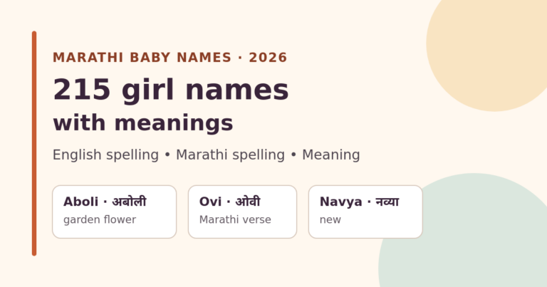 215 Marathi Girl Names With Meanings and Spellings for 2026
