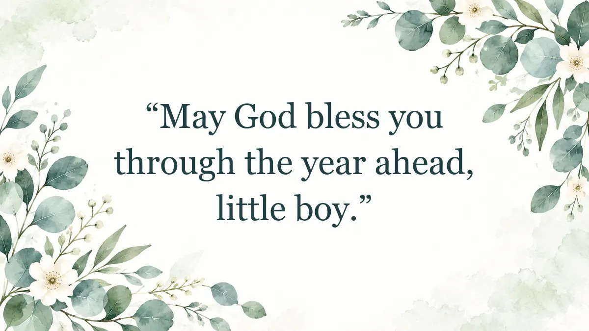 Quote image with a first birthday blessing.