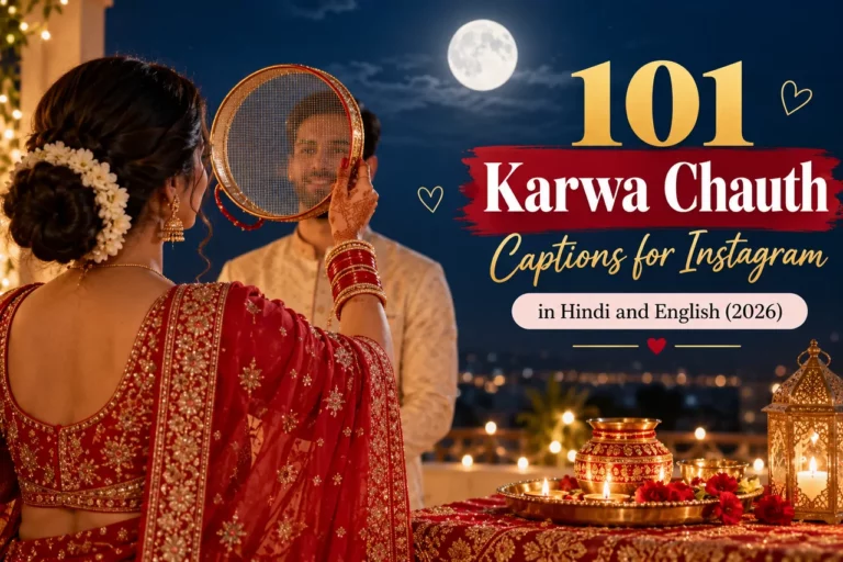 101 Karwa Chauth Captions for Instagram in Hindi and English (2026)