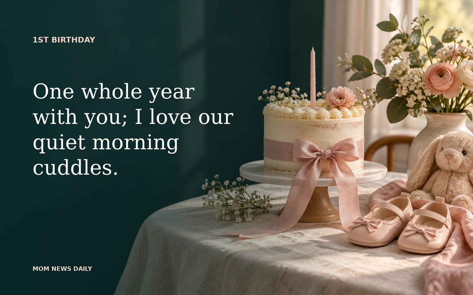 One whole year with you; I love our quiet morning cuddles.